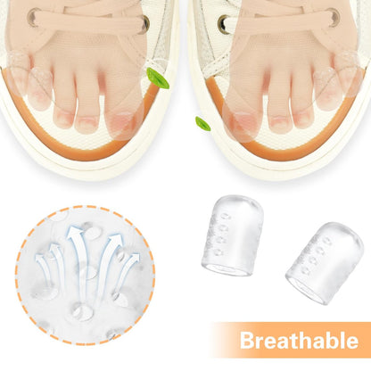Abeillo 30er-Pack Silikon Zehenprotektoren, Gel-Anti-Reibungs-Zehenkappen, atmungsaktive Zehenkappen für Männer und Frauen, weiche transparente kleine Zehenüberzüge gegen Hühneraugen, Blasen und Schmerzlinderung