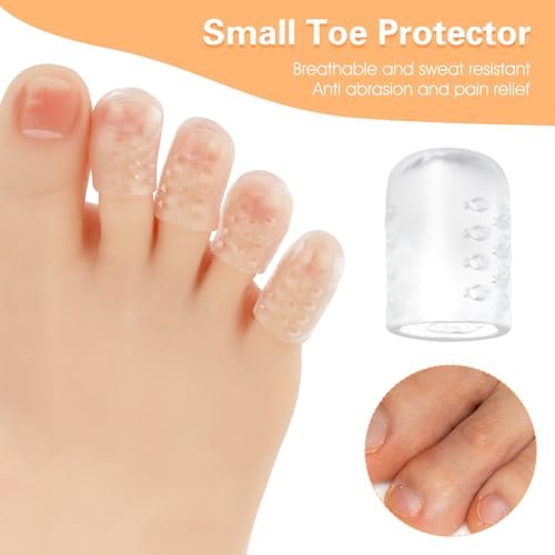 Abeillo 30er-Pack Silikon Zehenprotektoren, Gel-Anti-Reibungs-Zehenkappen, atmungsaktive Zehenkappen für Männer und Frauen, weiche transparente kleine Zehenüberzüge gegen Hühneraugen, Blasen und Schmerzlinderung