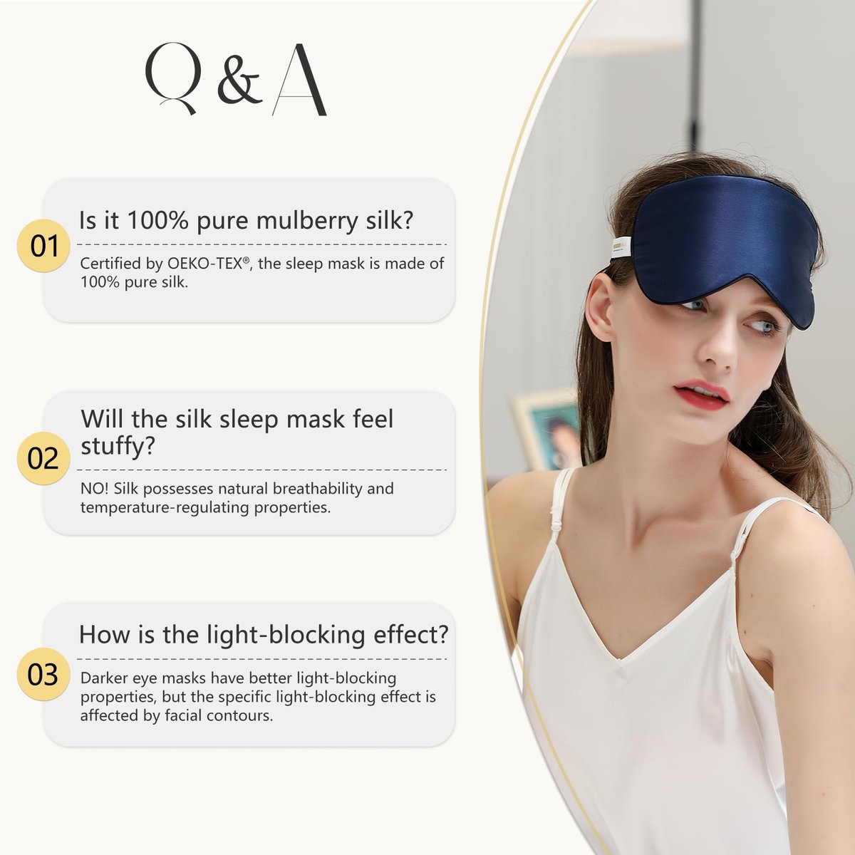 ZIMASILK 2er-Pack 100% Naturseide Schlafmaske, verstellbare superweiche Augenmaske für erholsamen Schlaf, mehrere Farboptionen (2er-Pack, Schwarz)