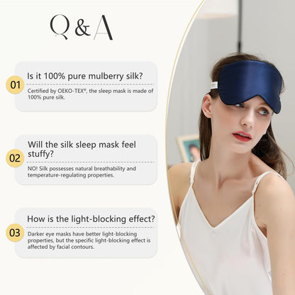 ZIMASILK 2er-Pack 100% Naturseide Schlafmaske, verstellbare superweiche Augenmaske für erholsamen Schlaf, mehrere Farboptionen (2er-Pack, Schwarz)