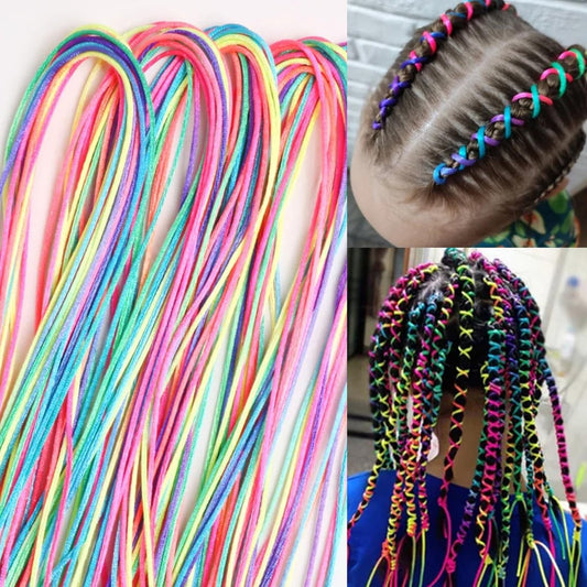 52-teiliges buntes Haarwickelband für Zöpfe – Regenbogen-Gradienten-Farben für Frauen und Mädchen, DIY-Pferdeschwanz-Zopf-Stickzubehör