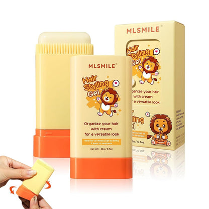 MINXUEYEN Haarstyling-Gel für Kinder, Kinder-Haarwachs-Stick mit integriertem Kamm – 2-in-1 Haarfinish-Stick, natürliche Inhaltsstoffe, erfrischend und nicht fettend, einfach zu stylen, 0,71 oz, klar