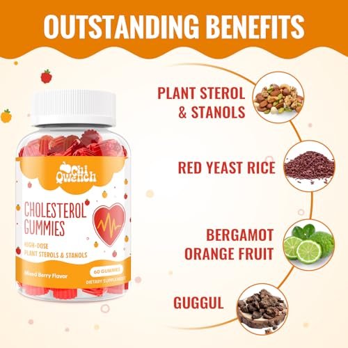 ChiQwench Cholesterin Gummies mit 1500 mg Pflanzensterinen & Stanolen, Cholesterin-Unterstützung, Beeren-Mix-Geschmack, 60 Stück