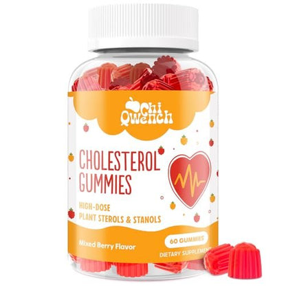 ChiQwench Cholesterin Gummies mit 1500 mg Pflanzensterinen & Stanolen, Cholesterin-Unterstützung, Beeren-Mix-Geschmack, 60 Stück