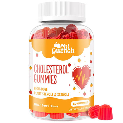 ChiQwench Cholesterin Gummies mit 1500 mg Pflanzensterinen & Stanolen, Cholesterin-Unterstützung, Beeren-Mix-Geschmack, 60 Stück