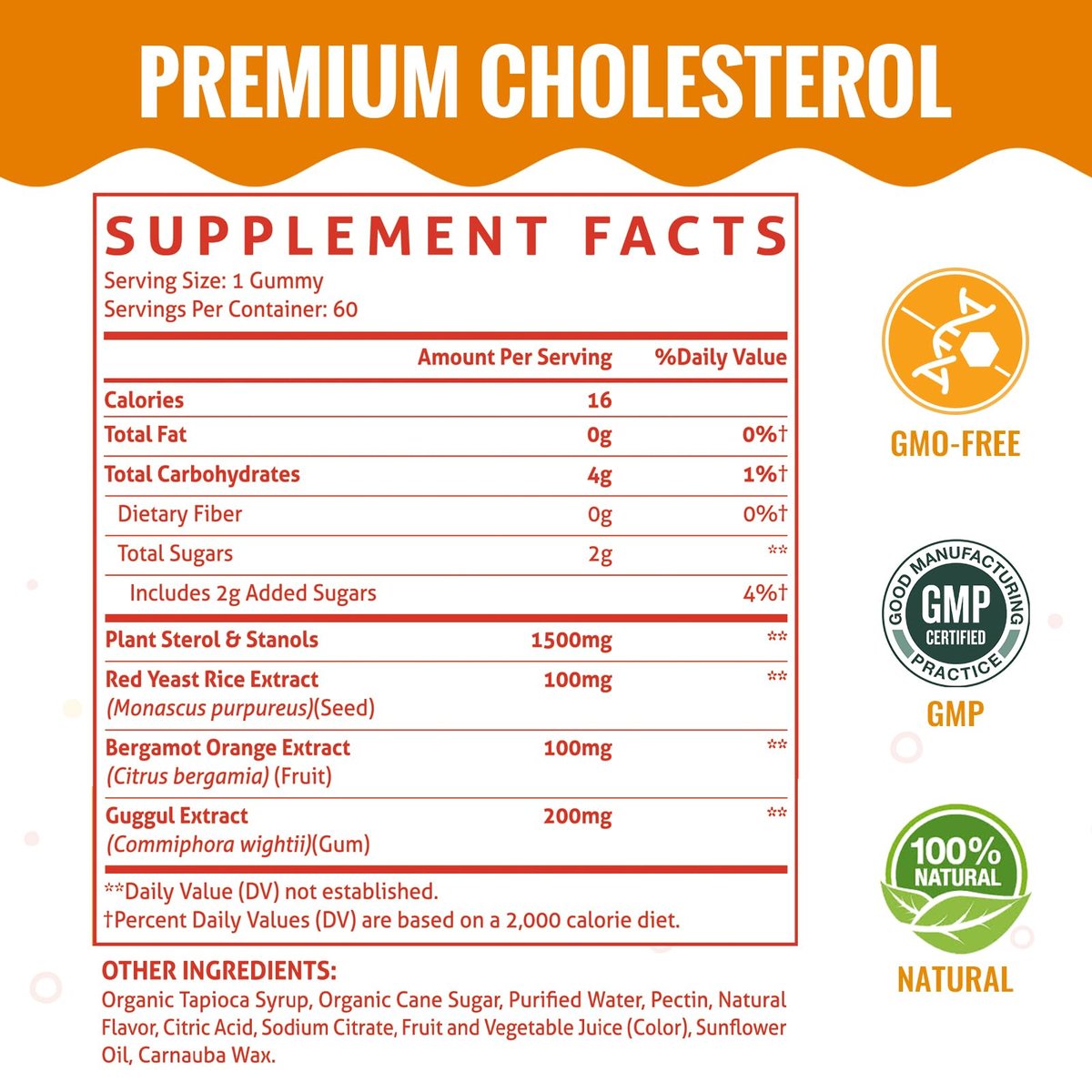 ChiQwench Cholesterin Gummies mit 1500 mg Pflanzensterinen & Stanolen, Cholesterin-Unterstützung, Beeren-Mix-Geschmack, 60 Stück
