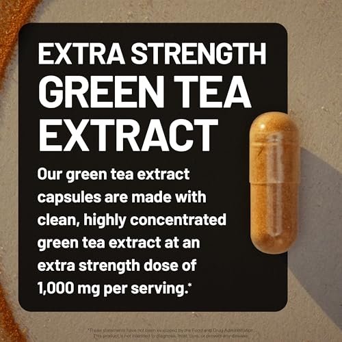 NatureWise Grüntee-Extrakt Kapseln 1000 mg – 50 % EGCG & 98 % Polyphenole – Extra starke Grüntee-Pillen – Antioxidantien für Herzgesundheit & Energie – Vegan, Nicht-GVO – 90 Kapseln (45-Tage-Vorrat)