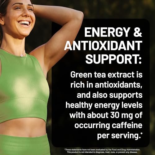 NatureWise Grüntee-Extrakt Kapseln 1000 mg – 50 % EGCG & 98 % Polyphenole – Extra starke Grüntee-Pillen – Antioxidantien für Herzgesundheit & Energie – Vegan, Nicht-GVO – 90 Kapseln (45-Tage-Vorrat)