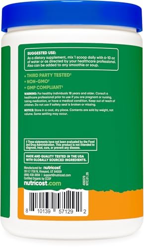 Nutricost Organic Super Greens Pulver (30 Portionen) Orange Sunrise Geschmack - Superfood-Getränkemischung