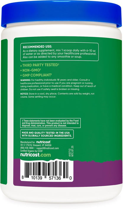 Nutricost Bio-Grünes Superfood-Pulver mit Beeren-Geschmack (30 Portionen) - Nahrungsergänzungsmittel-Drinkmischung