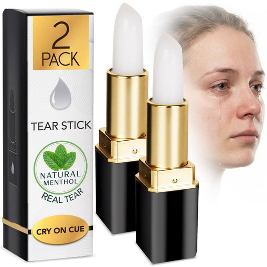 2er-Pack Professioneller Tränenstift für Schauspieler – Natürliche Menthol-Formel für echte Tränen und feuchte Augen – Ideal für Vorsprechen, Theater, Film & TV – Einfach aufzutragen und zu entfernen