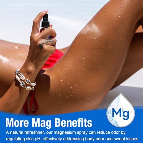 Magnesium Spray – Reines Magnesiumöl für die Füße, natürliche Inhaltsstoffe in Glasflasche, leicht absorbierbar, 2er-Pack