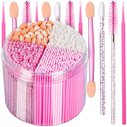 Teenitor 310-teiliges Set für Einweg-Make-up-Applikatoren: Mascara-Bürstchen, Lash Spoolies, Lidschatten-Applikatoren, Lippen-Applikatoren, Mikro-Wattestäbchen – Make-up-Künstler-Kit mit Aufbewahrungsbox
