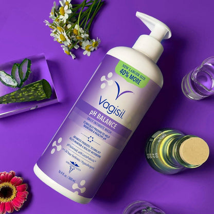 Vagisil Intimwaschgel für die Intimhygiene, pH-Balance, gynäkologisch getestet, hypoallergen, 500 ml mit Pumpspender