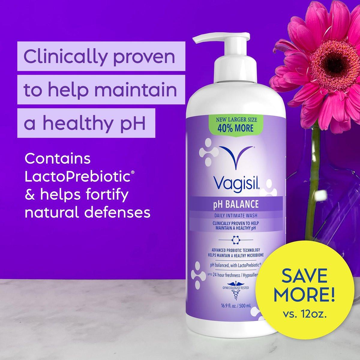 Vagisil Intimwaschgel für die Intimhygiene, pH-Balance, gynäkologisch getestet, hypoallergen, 500 ml mit Pumpspender
