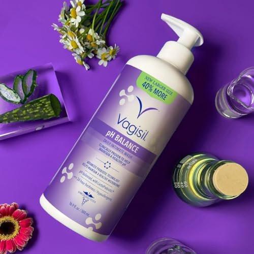 Vagisil Intimwaschgel für die Intimhygiene, pH-Balance, gynäkologisch getestet, hypoallergen, 500 ml mit Pumpspender