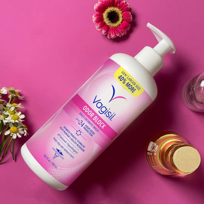 Vagisil Intimwaschgel für die Intimhygiene, Odor Block, gynäkologisch getestet, hypoallergen, 500 ml mit Pumpe