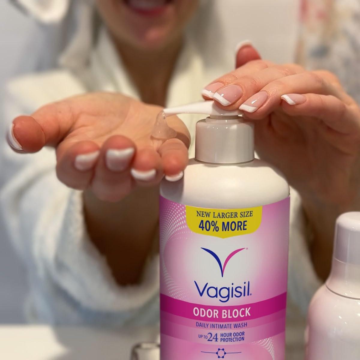 Vagisil Intimwaschgel für die Intimhygiene, Odor Block, gynäkologisch getestet, hypoallergen, 500 ml mit Pumpe