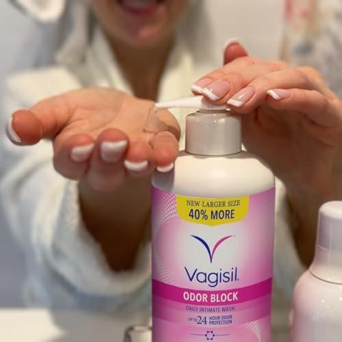 Vagisil Intimwaschgel für die Intimhygiene, Odor Block, gynäkologisch getestet, hypoallergen, 500 ml mit Pumpe