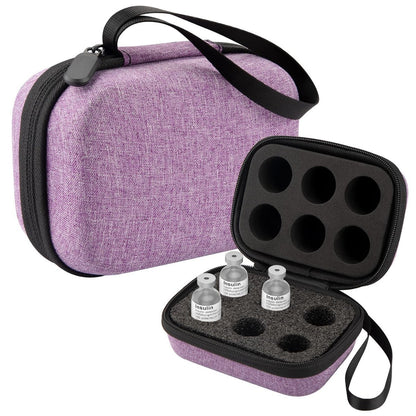 Mviioe Insulin-Kühlschrank-Aufbewahrungstasche für Insulinfläschchen, Peptid-Organizer-Tasche für 10-ml-Fläschchen, herausnehmbares Design mit 2 Größen Schaumstoff (6 Steckplätze) (Lila)