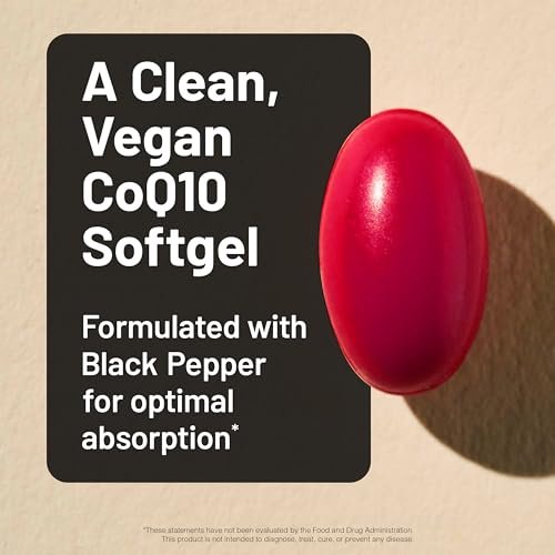 NatureWise CoQ10 100mg + Schwarzer Pfeffer – Hochabsorbierbares Coenzym Q10 mit Piperin – Antioxidans für Herzgesundheit & Zellenergie – Vegan, Nicht-GVO, Glutenfrei – 30 Kapseln [30-Tage-Vorrat]