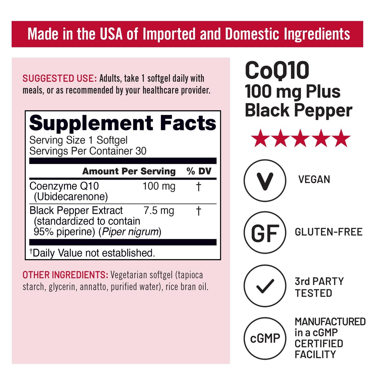 NatureWise CoQ10 100mg + Schwarzer Pfeffer – Hochabsorbierbares Coenzym Q10 mit Piperin – Antioxidans für Herzgesundheit & Zellenergie – Vegan, Nicht-GVO, Glutenfrei – 30 Kapseln [30-Tage-Vorrat]