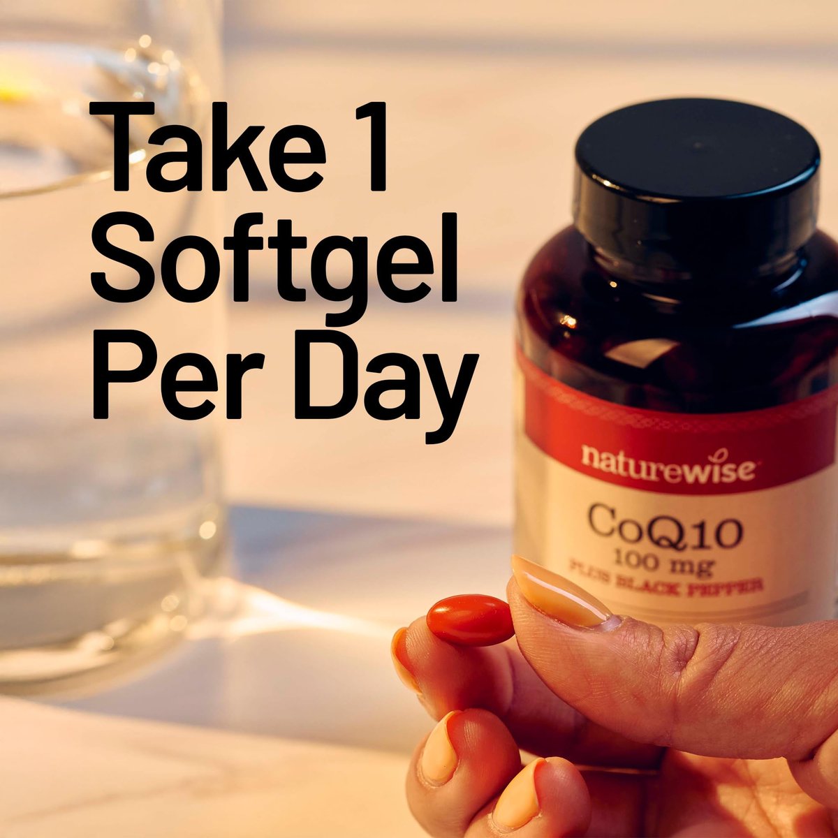 NatureWise CoQ10 100mg + Schwarzer Pfeffer – Hochabsorbierbares Coenzym Q10 mit Piperin – Antioxidans für Herzgesundheit & Zellenergie – Vegan, Nicht-GVO, Glutenfrei – 30 Kapseln [30-Tage-Vorrat]