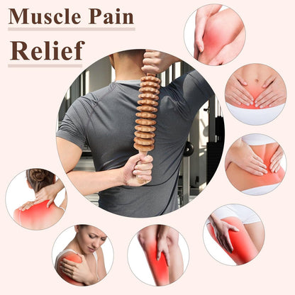 Xokocli Cellulite-Massagegerät aus Holz – Faszienroller für Beine, Oberschenkel & Rücken – Lymphdrainage & Muskelentspannung (Weiß, 12 Räder)
