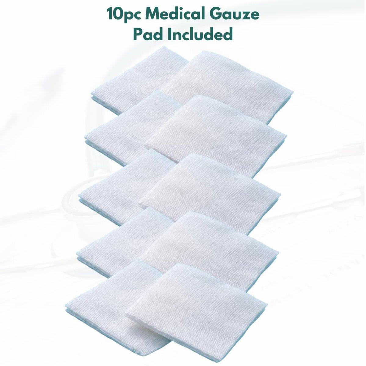 NanaCare Clear Medical Tape Waterproof, 4 Rollen - 2,5 cm x 9,1 m + 10 Wundauflagen - Hypoallergenes chirurgisches Pflaster für Wundversorgung, Verbände & Gesicht, Erste-Hilfe-Wasserfestes Band für empfindliche Haut