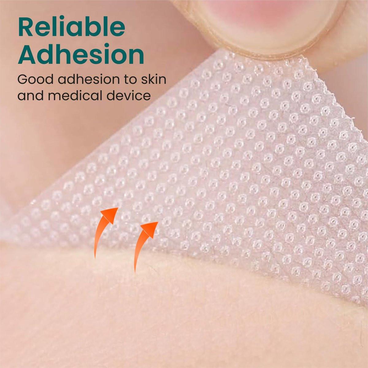 NanaCare Clear Medical Tape Waterproof, 4 Rollen - 2,5 cm x 9,1 m + 10 Wundauflagen - Hypoallergenes chirurgisches Pflaster für Wundversorgung, Verbände & Gesicht, Erste-Hilfe-Wasserfestes Band für empfindliche Haut