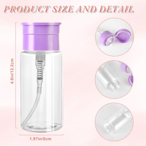 ShanySheny Aceton-Pumpenspender, 3er Pack Push-Down-Pumpenspender, leerer Nagellackentferner-Pumpenspender für Gesichtswasser, Make-up-Entferner, Essence, Mizellenwasser, Nagellackentferner, 150 ml