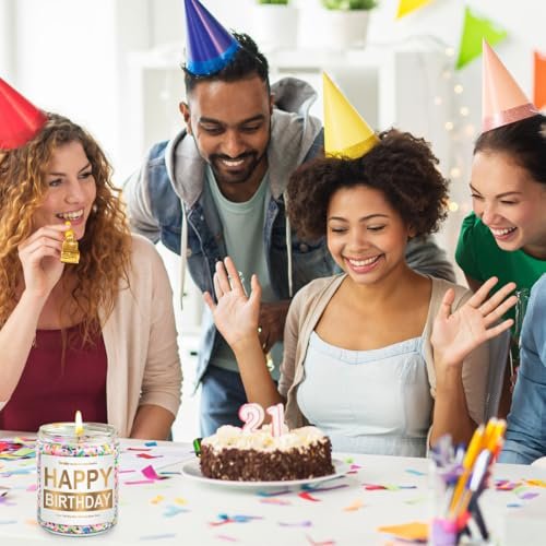 Geburtstagskerze mit Vanillecreme-Duft, 7OZ – Happy Birthday Kerze Geschenk für Frauen, beste Freundin, einzigartige soja Kerze, ungiftig, Aromatherapie