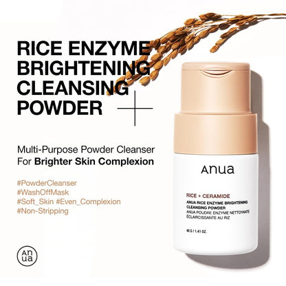 ANUA Rice Enzyme Brightening Cleansing Powder – Sanfter Peeling-Reiniger für strahlende Haut, 1,41 fl.oz