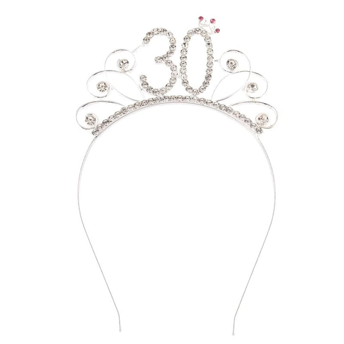 30. Geburtstag Stirnreifen Tiara – Krone für Frauen, Party-Haaraccessoire, Silber