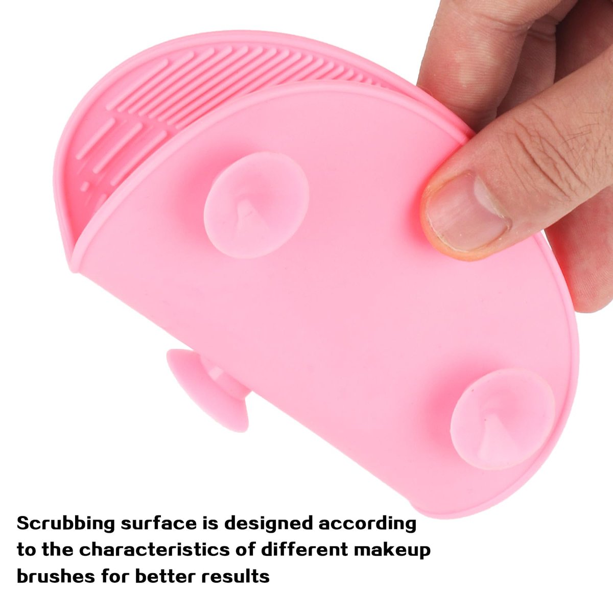QBXMY7 2er-Pack Silikon Make-up Pinsel Reinigungsmatte, Kosmetik Reinigungspads, Make-up Pinsel Reiniger, tragbar mit Saugnapf – Grün/Rosa