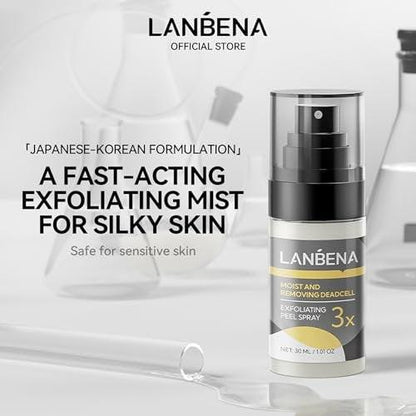 LANBENA Körper- und Gesichtspeeling-Spray 30ml – Sanftes Peeling mit 7 Pflanzenextrakten & koreanischem Patentinhaltsstoff