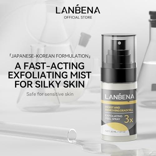 LANBENA Körper- und Gesichtspeeling-Spray 30ml – Sanftes Peeling mit 7 Pflanzenextrakten & koreanischem Patentinhaltsstoff