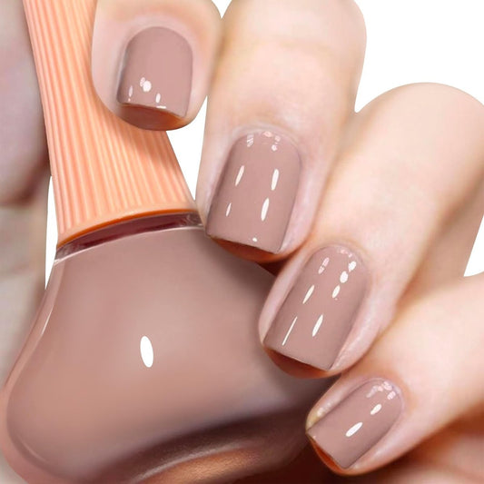 COSMOO Lichtbrauner Nagellack 12 ml – Eleganter, schnell trocknender Nude-Nagellack für Damen