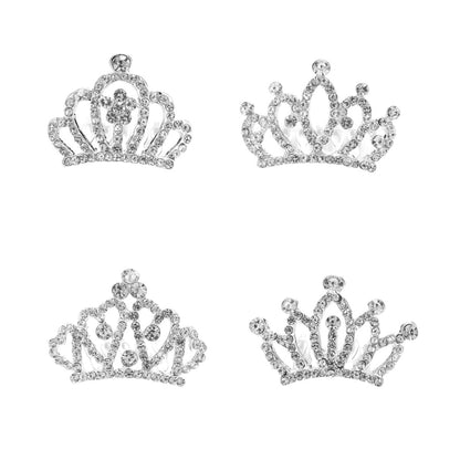 JINYEAH 4er-Pack Krone mit funkelndem Kronen-Haarschmuck, 01-Silber