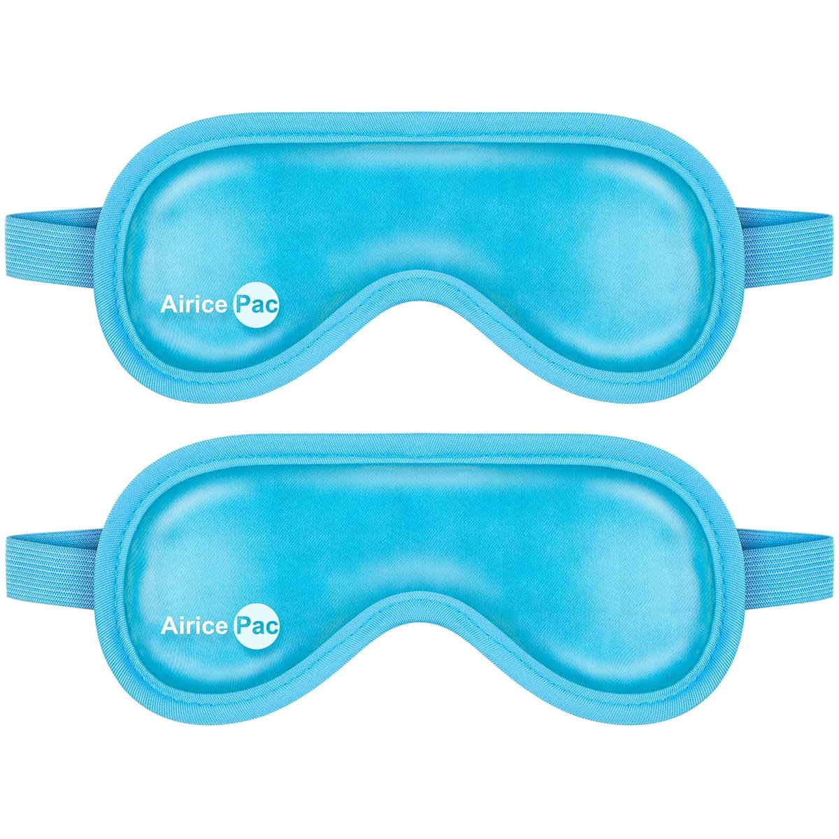 AiricePac Kühlende Augenmaske – Gel-Augenmaske gegen trockene Augen, wiederverwendbare Kältekompresse für Augenringe, Migräne, Augenoperationen und Hautpflege, 2er-Pack