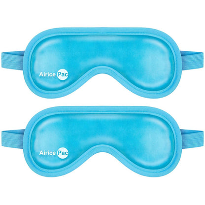 AiricePac Kühlende Augenmaske – Gel-Augenmaske gegen trockene Augen, wiederverwendbare Kältekompresse für Augenringe, Migräne, Augenoperationen und Hautpflege, 2er-Pack