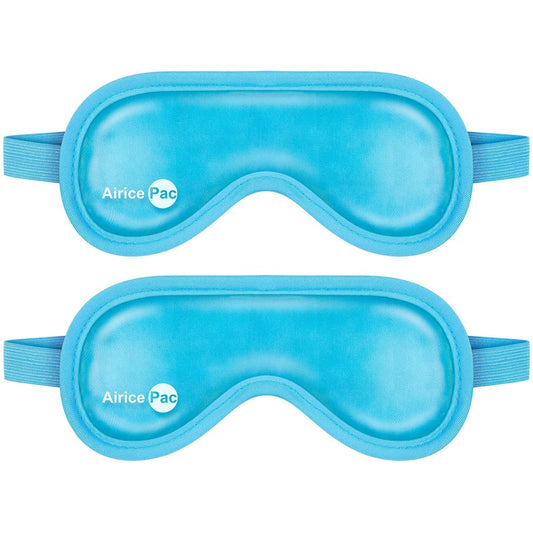 AiricePac Kühlende Augenmaske – Gel-Augenmaske gegen trockene Augen, wiederverwendbare Kältekompresse für Augenringe, Migräne, Augenoperationen und Hautpflege, 2er-Pack
