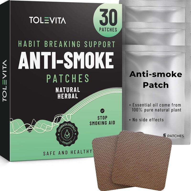 TOLEVITA Anti-Rauch Kräuterpflaster 7 mg | Mit Kräutern gegen Rauchverlangen | Pflaster zur Raucherentwöhnung für einen gesünderen Lebensstil – 30 Pflaster