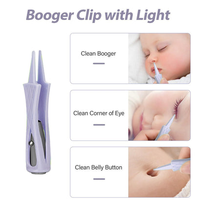 15-teiliges Ohrenschmalz-Entfernungswerkzeug-Set mit LED-Licht – Ohrreinigungs-Kit für Kinder und Erwachsene, Ohrreiniger, Löffel, Pinzette und Spiralfeder – Lila