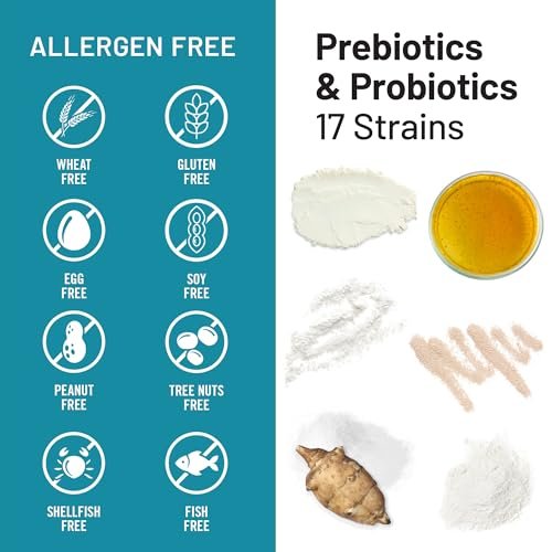 NatureWise Probiotika 60 Milliarden KBE - 17 Stämme + Organische Präbiotika - Immun-, Verdauungs- und Darmgesundheitsunterstützung für Frauen und Männer - Vegetarisch, Glutenfrei, Ohne Gentechnik - 30 Kapseln [1-Monatsvorrat]