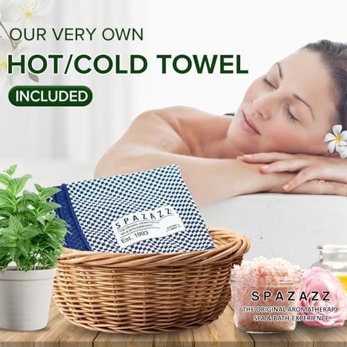 Spazazz Hot Tub Aromatherapie Badesalz 8er-Pack Botanicals Bundle (4 Unzen) - Apfel Sandelholz, French Vanille, Flora Wood, Ocean Breeze, Piña Colada, Honig Mango, Tropischer Regen, Eukalyptus mit Kalt-Warm-Tuch