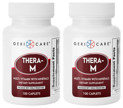 GeriCare Thera M Multivitamin Kapseln – 200 Kapseln (2×100) – Vitamin- und Mineralstoffmischung für maximale Nährstoffversorgung und antioxidativen Schutz