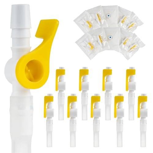 10er-Pack Ximter Comfort Flow Katheterventile – Steril, einfach zu bedienender Hebelhahn, glatte Kanten und Schlauch für optimalen Harnablaufkomfort
