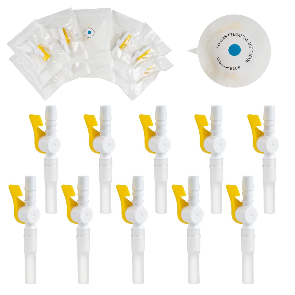 10er-Pack Ximter Comfort Flow Katheterventile – Steril, einfach zu bedienender Hebelhahn, glatte Kanten und Schlauch für optimalen Harnablaufkomfort
