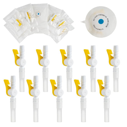 10er-Pack Ximter Comfort Flow Katheterventile – Steril, einfach zu bedienender Hebelhahn, glatte Kanten und Schlauch für optimalen Harnablaufkomfort